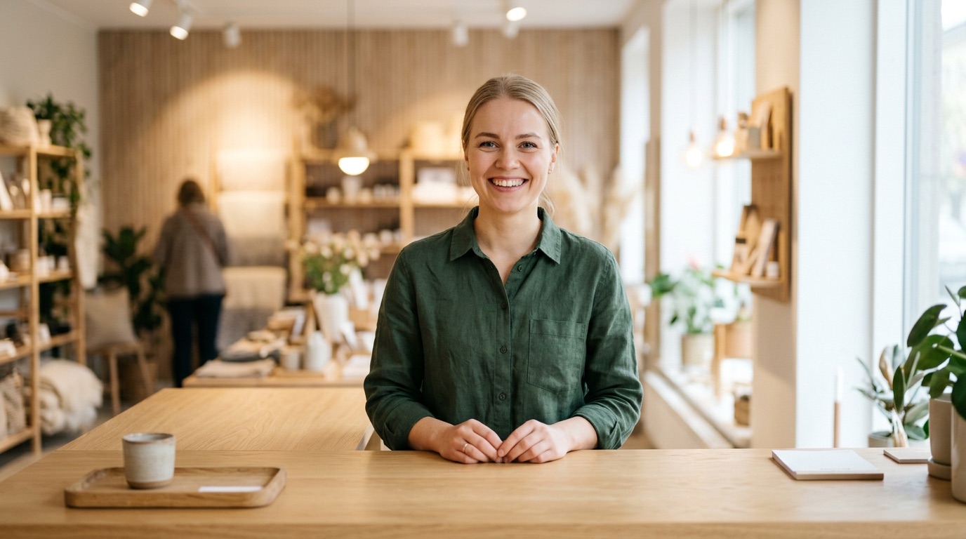 A busy Estonian shop counter
