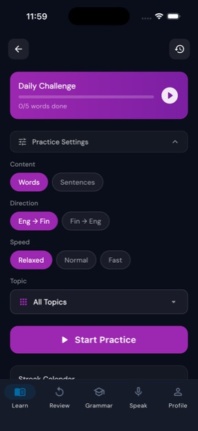 Hands-free Estonian speaking practice